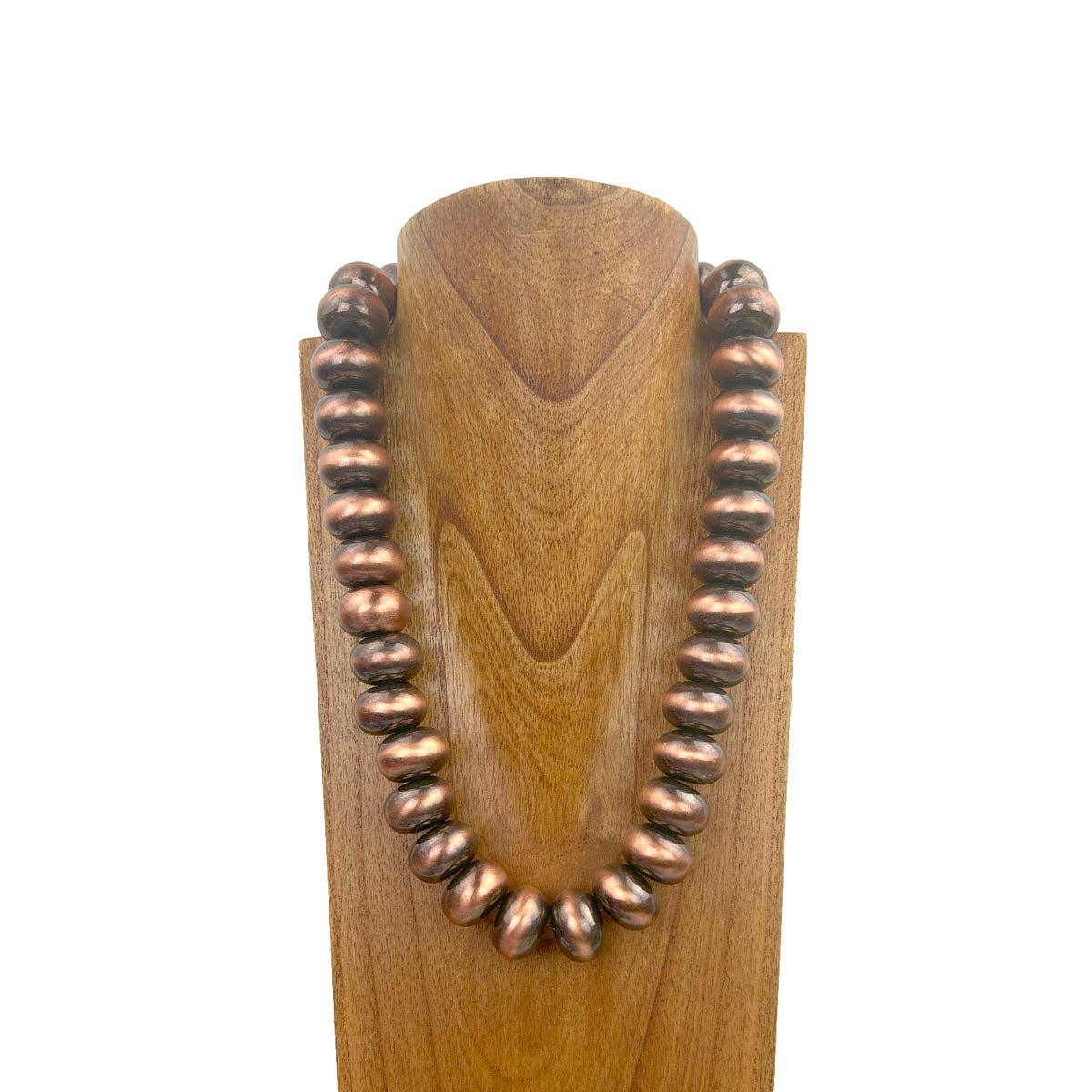 Large Faux Navajo Pearl Bead Necklace