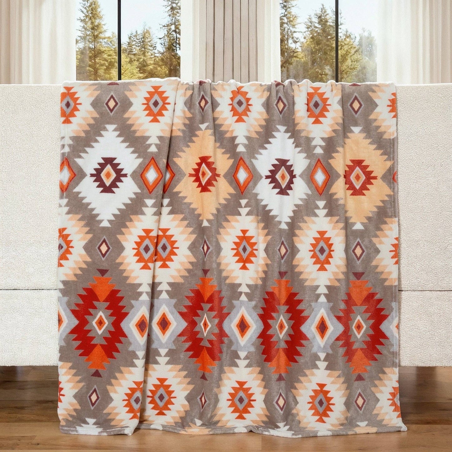 Wrangler® Light Canyon Rock Unlined Plush Throw Blanket