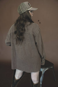 Chocolate Acres Button Up