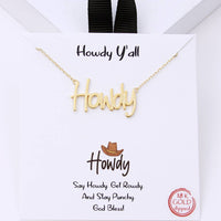 Howdy Word Necklace