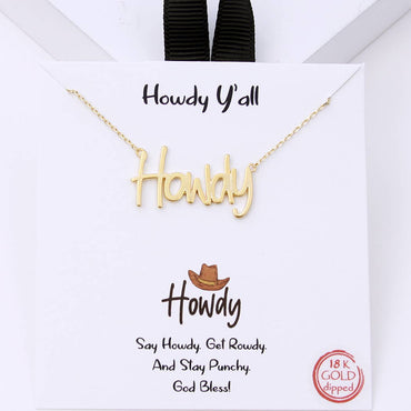 Howdy Word Necklace