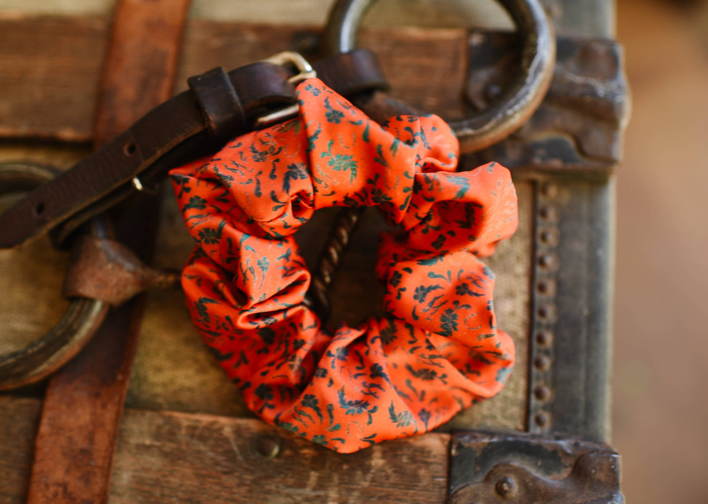 Spurs N’ Horseshoes in Rust Scrunchie