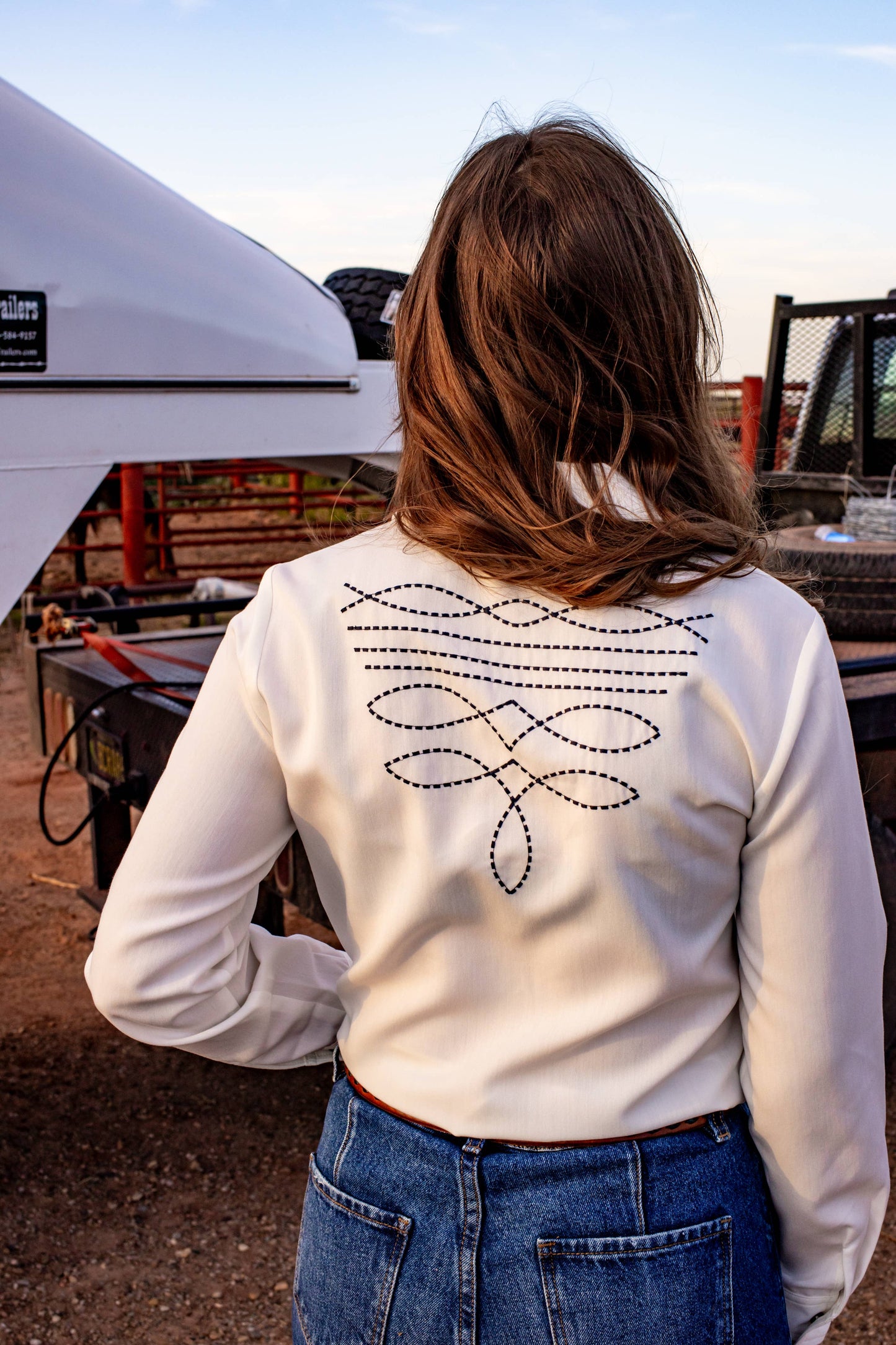 Boot Stitch Embroidered Top