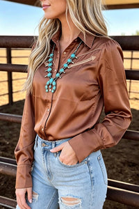 Pearl Snap Cinnamon Shirt