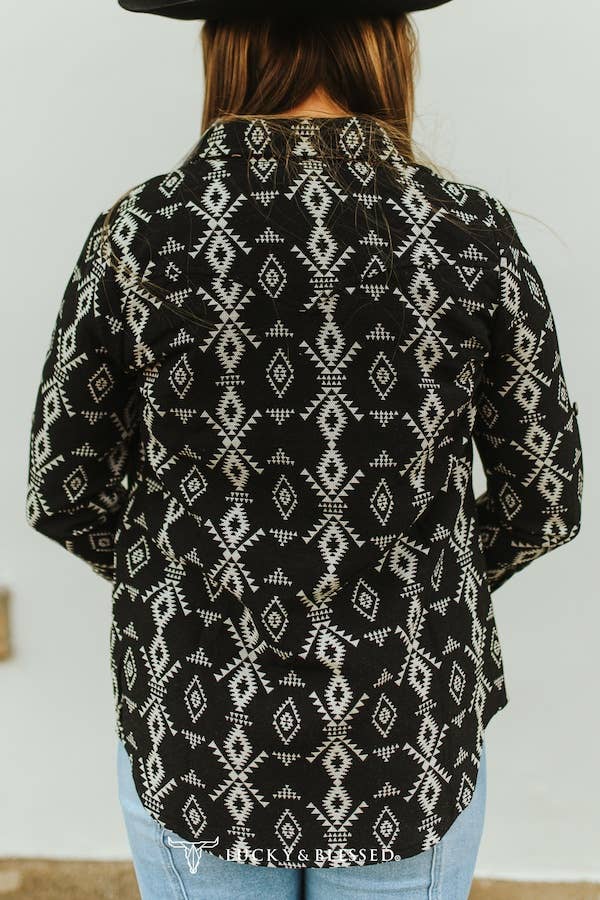 Black Aztec Woven Shirt