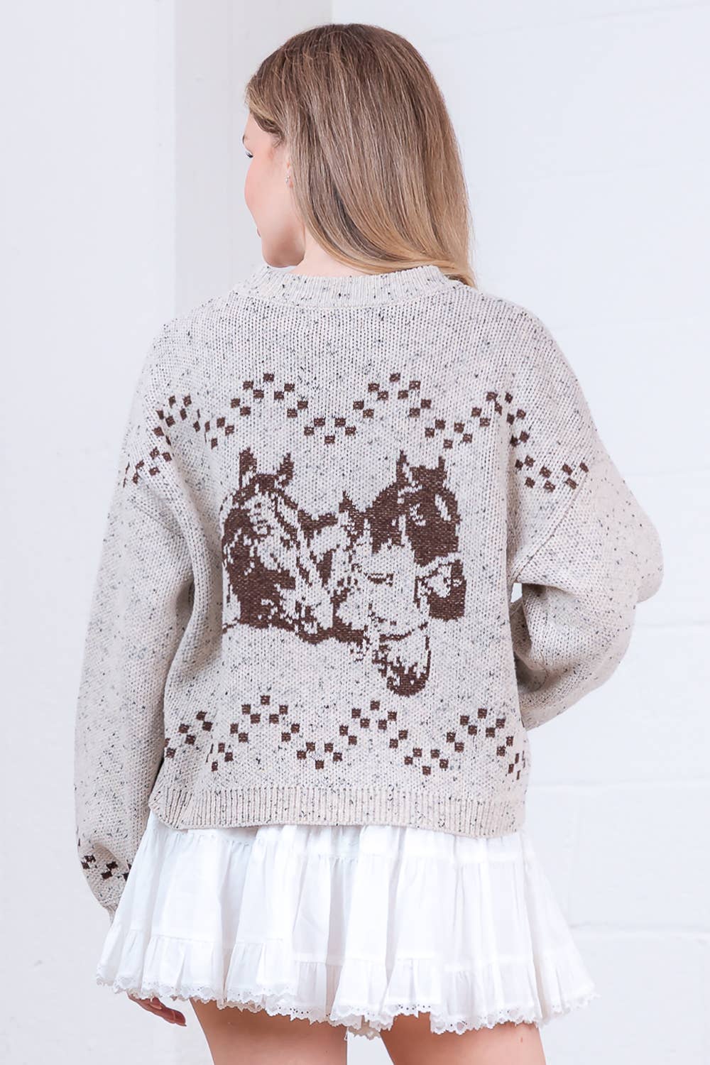 Horses Motif Sweater
