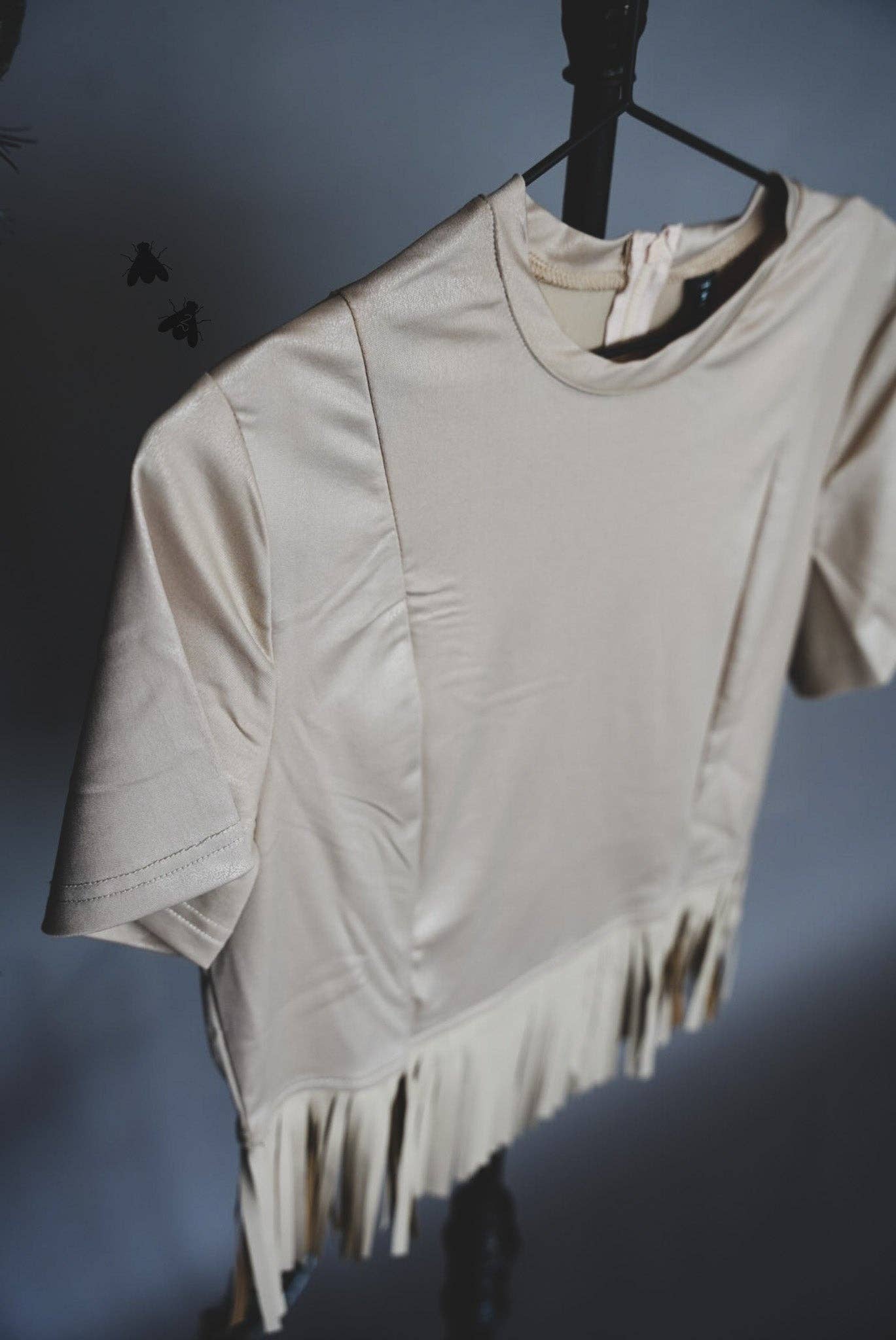 Faux Leather Sand Fringe Top