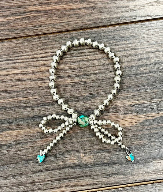 Silver Bow Stretch Bracelet