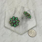 Silver & Green Stone Earring