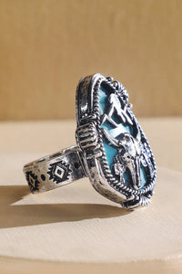 Steer Skull Stone Ring