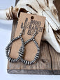Flat Silver Pearl Teardrop Earrings