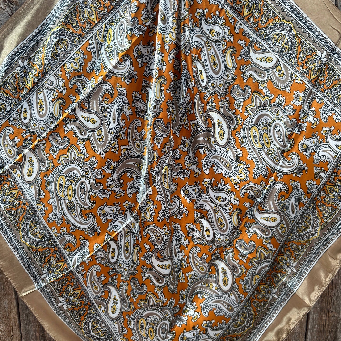 Yellow and Tan Paisley Wild Rag