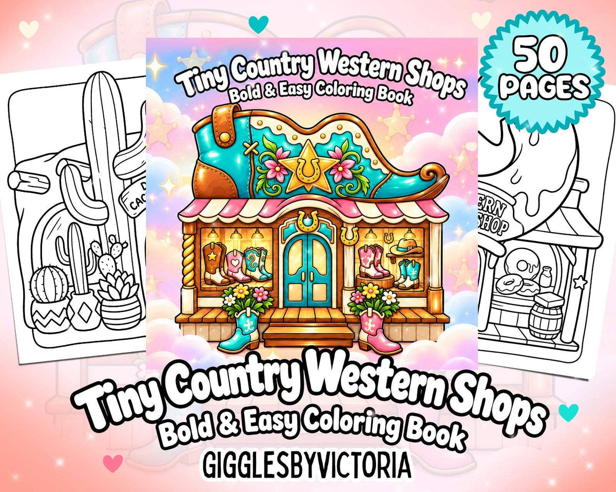 Tiny Country Western Shops Coloring Book