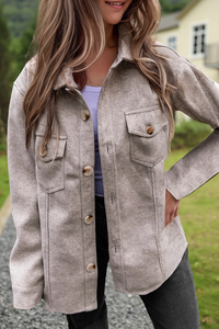 Button Down Flap Pockets Shacket