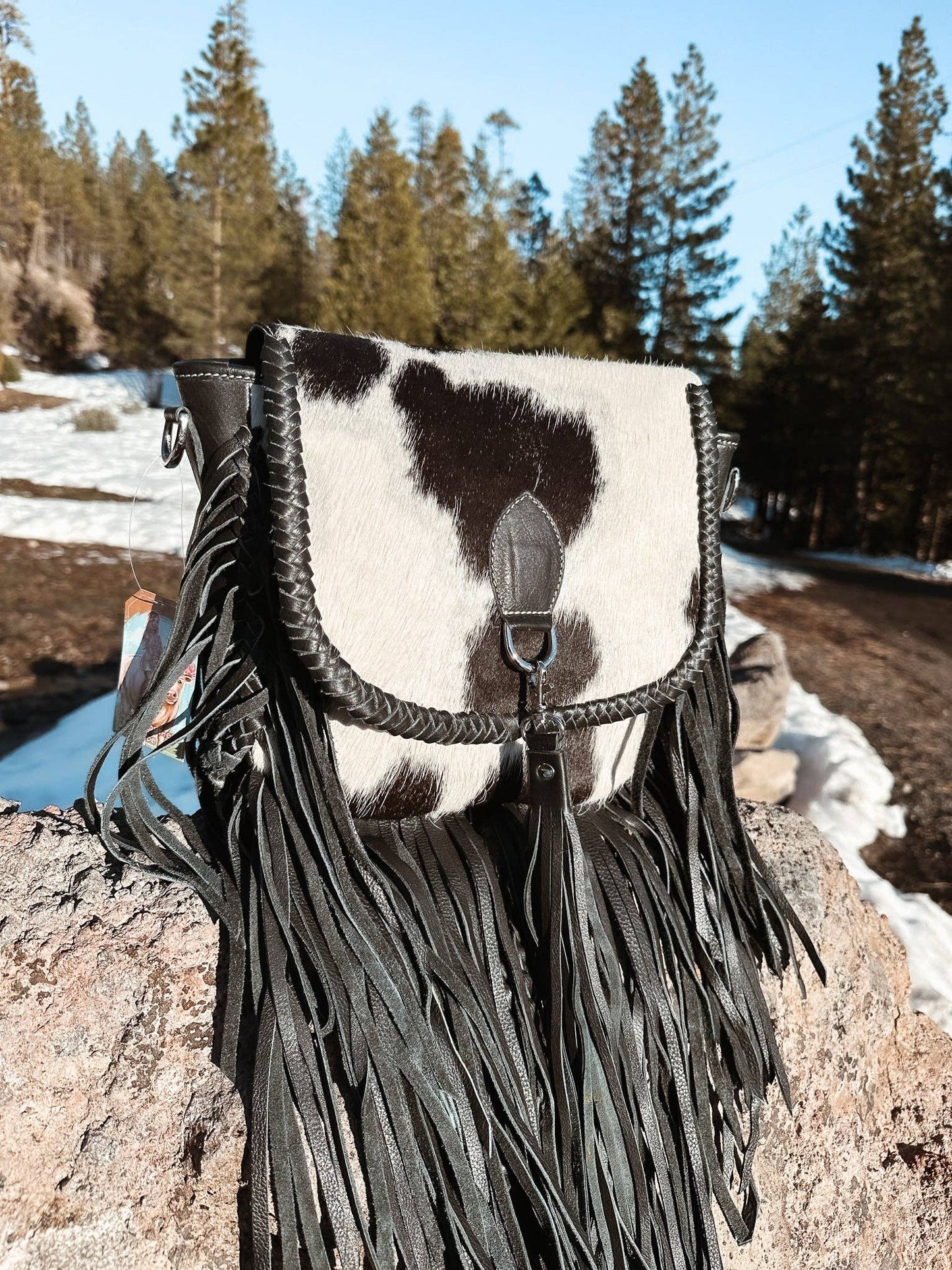 The Elva Black Cowhide