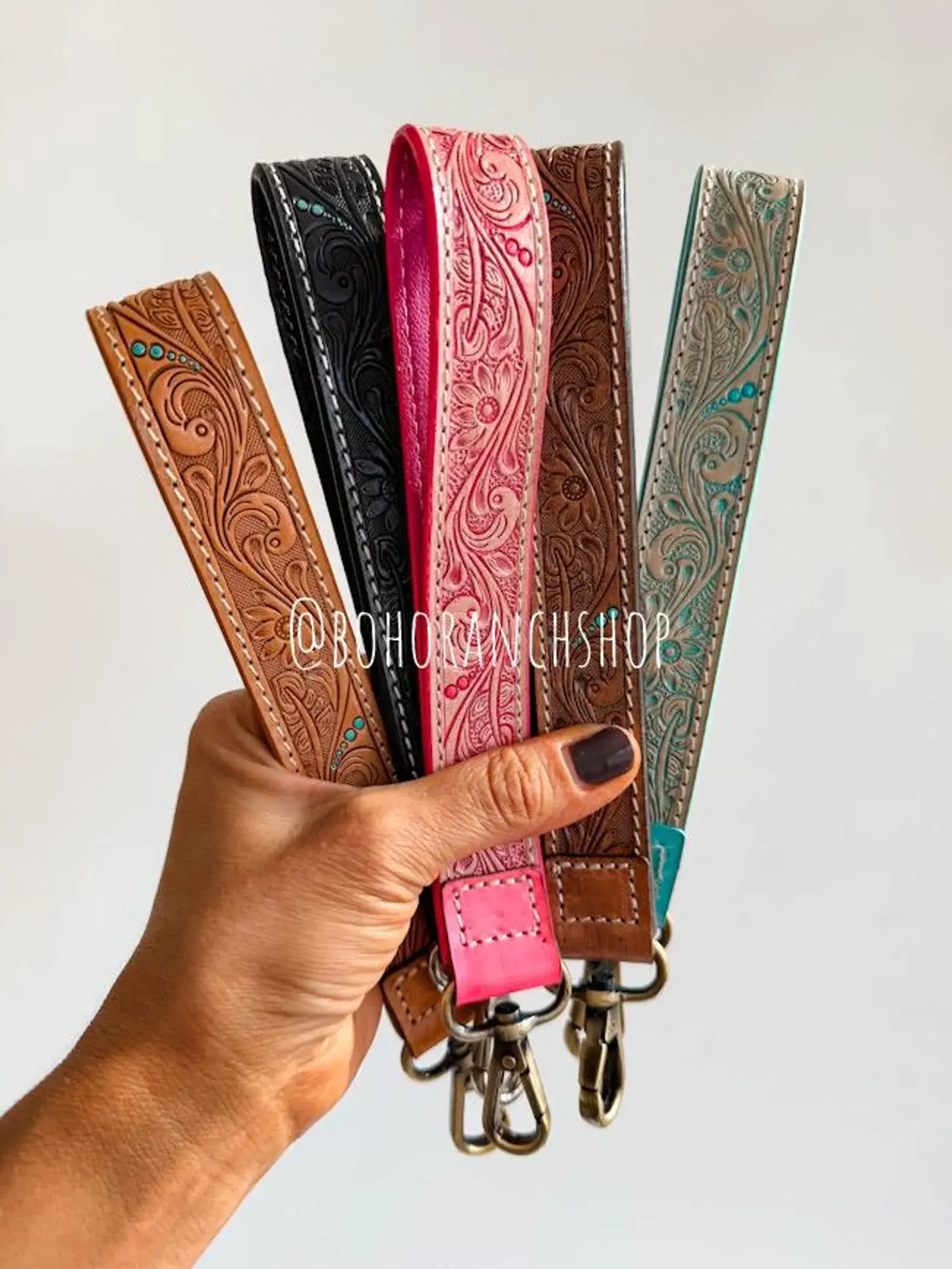 Hand Tooled Leather Keychain