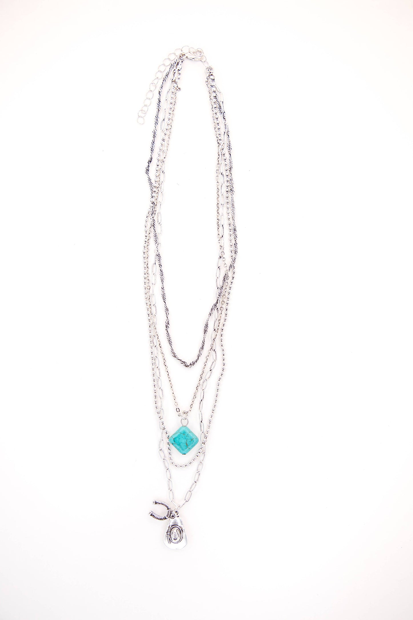 Layered Chain Charm Necklace