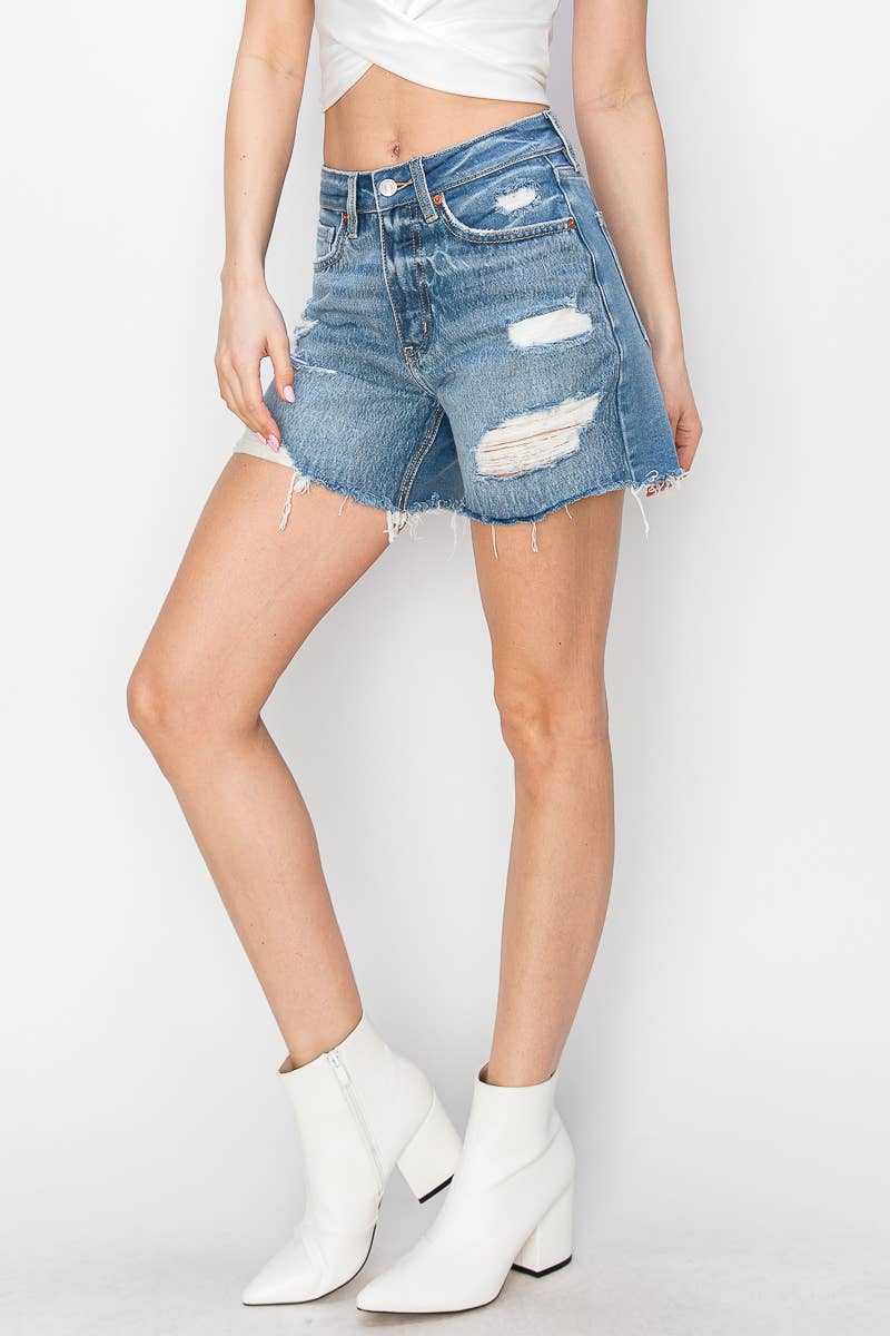 High Rise Midi Shorts