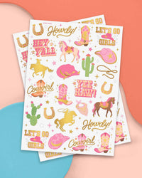 Cowgirl Tats - 46 temporary kids tattoos Western Rodeo Horse