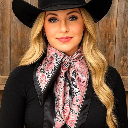 Pink & Black Paisley Wild Rag