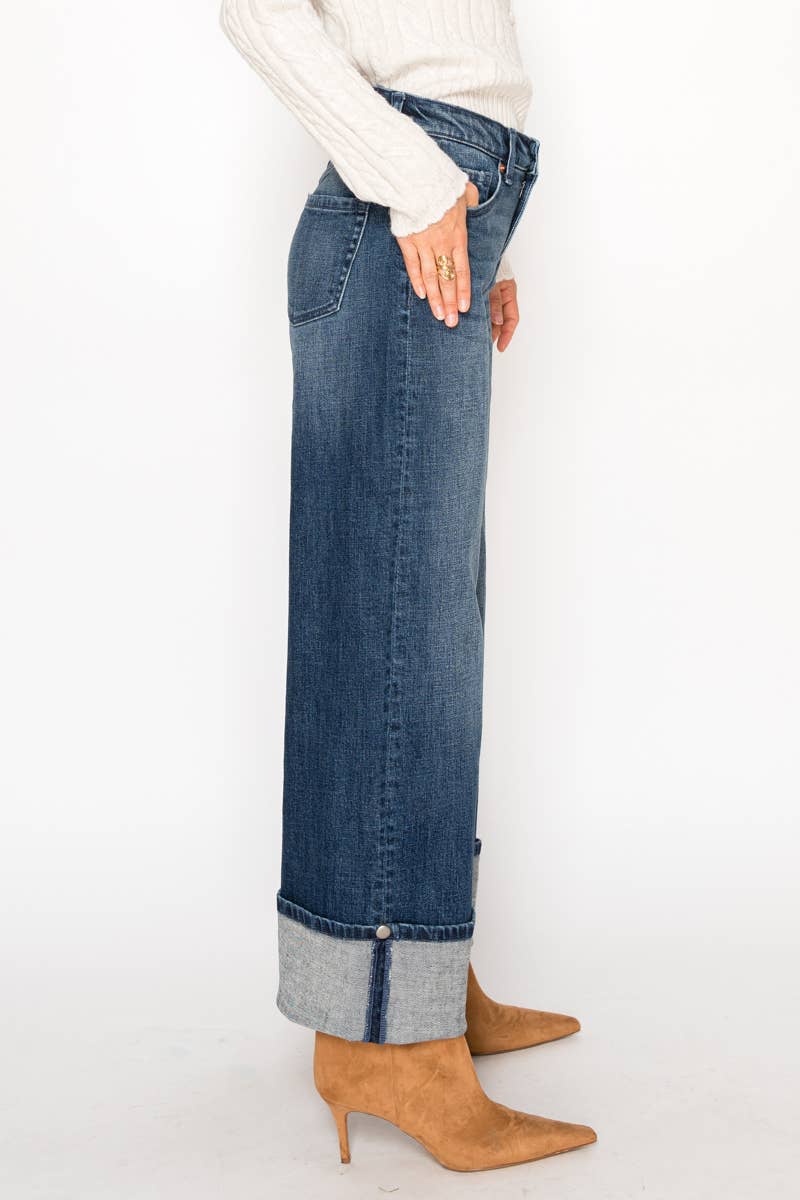 HIGH RISE A-WIDE JEANS