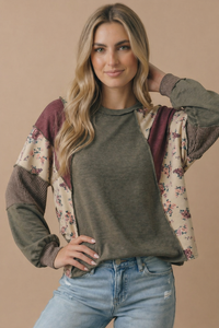 Mixed Patchwork Knit Top