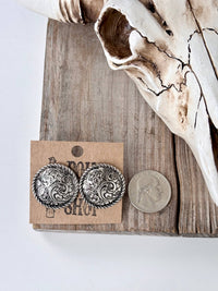 Western Style Round Stud Earrings