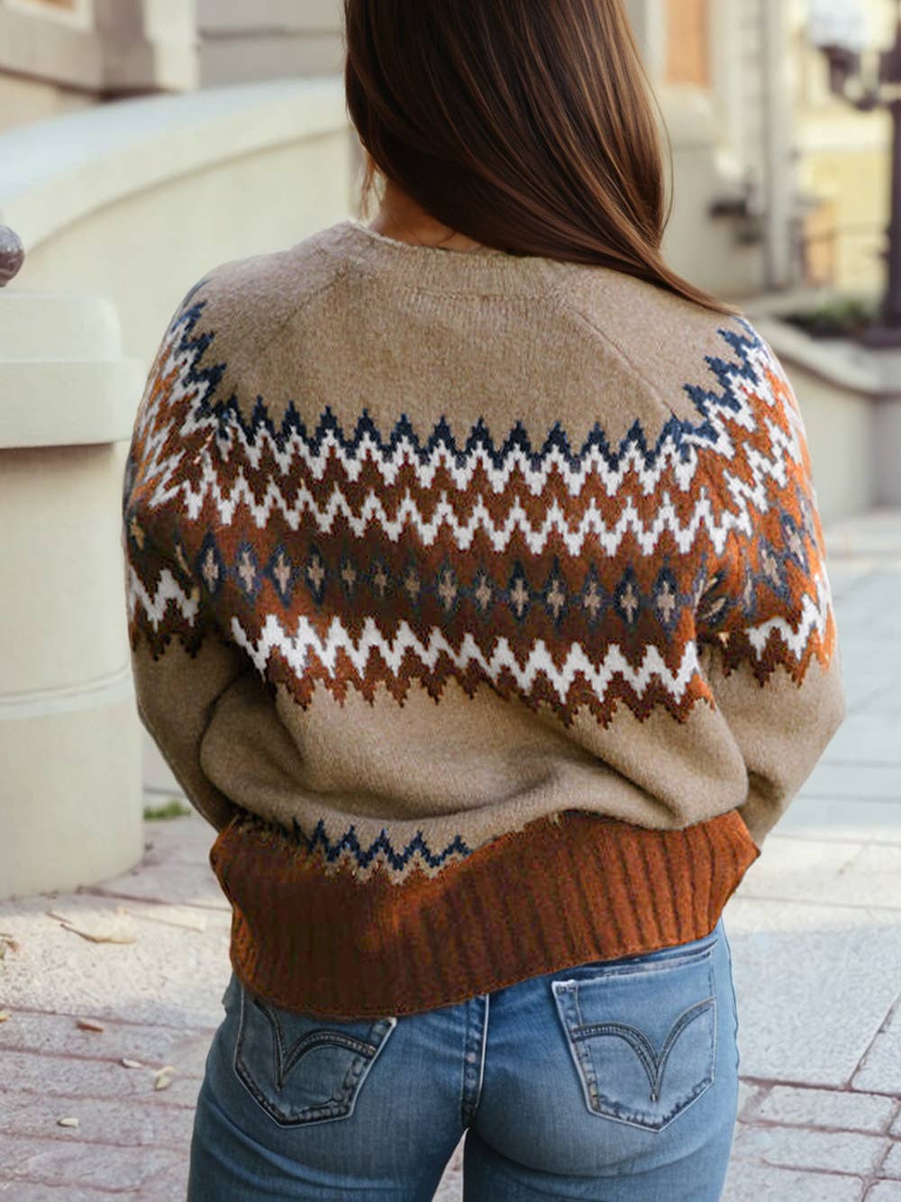 Colorblock Crew Neck Sweater