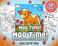Moo Time Bold and Easy Coloring Book