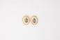 Gold Concho Earring with Center Stone