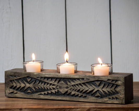 Tucson Black Southwest Votive Candle Holder