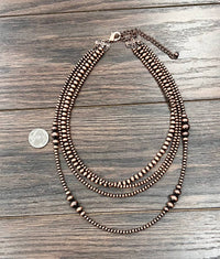 Copper Bead 4 Strand Necklace
