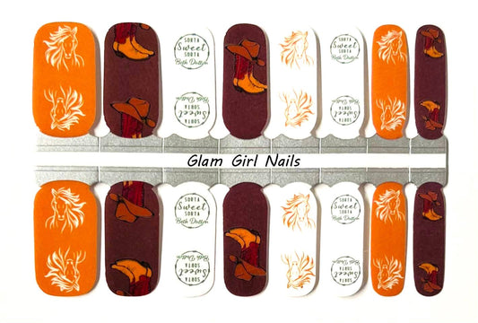 Western Cowgirl Horse Nail Wraps