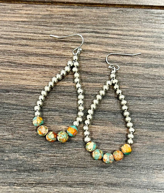 Silver Navajo Bead Earrings