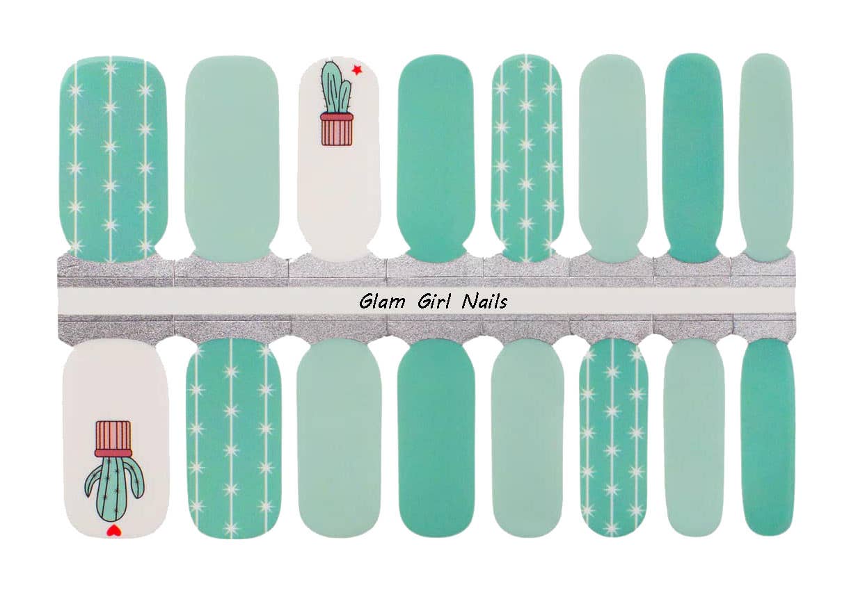 Retro Cactus Nail Wraps