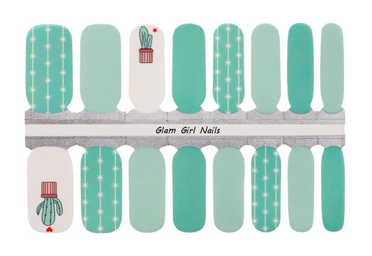 Retro Cactus Nail Wraps