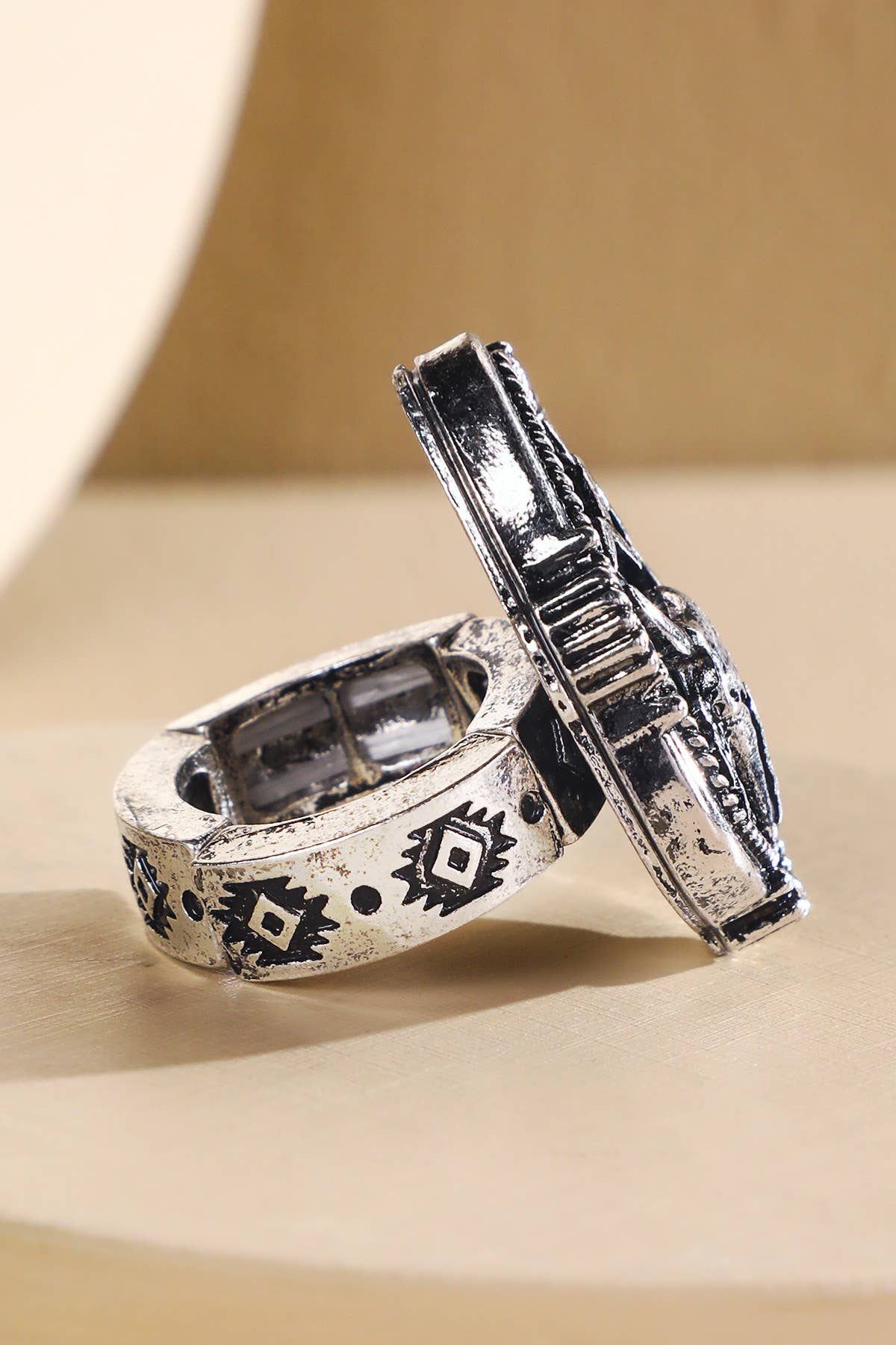 Steer Skull Stone Ring