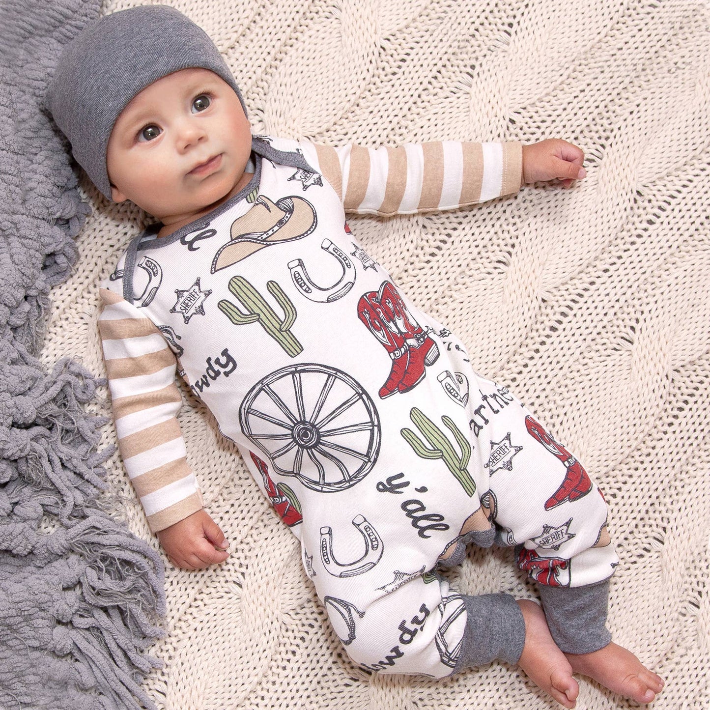 Western  Howdy Partner Cotton Romper