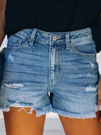 Shorts with Frayed Hem