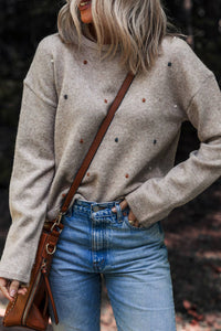 Colored Dot Crewneck Sweater