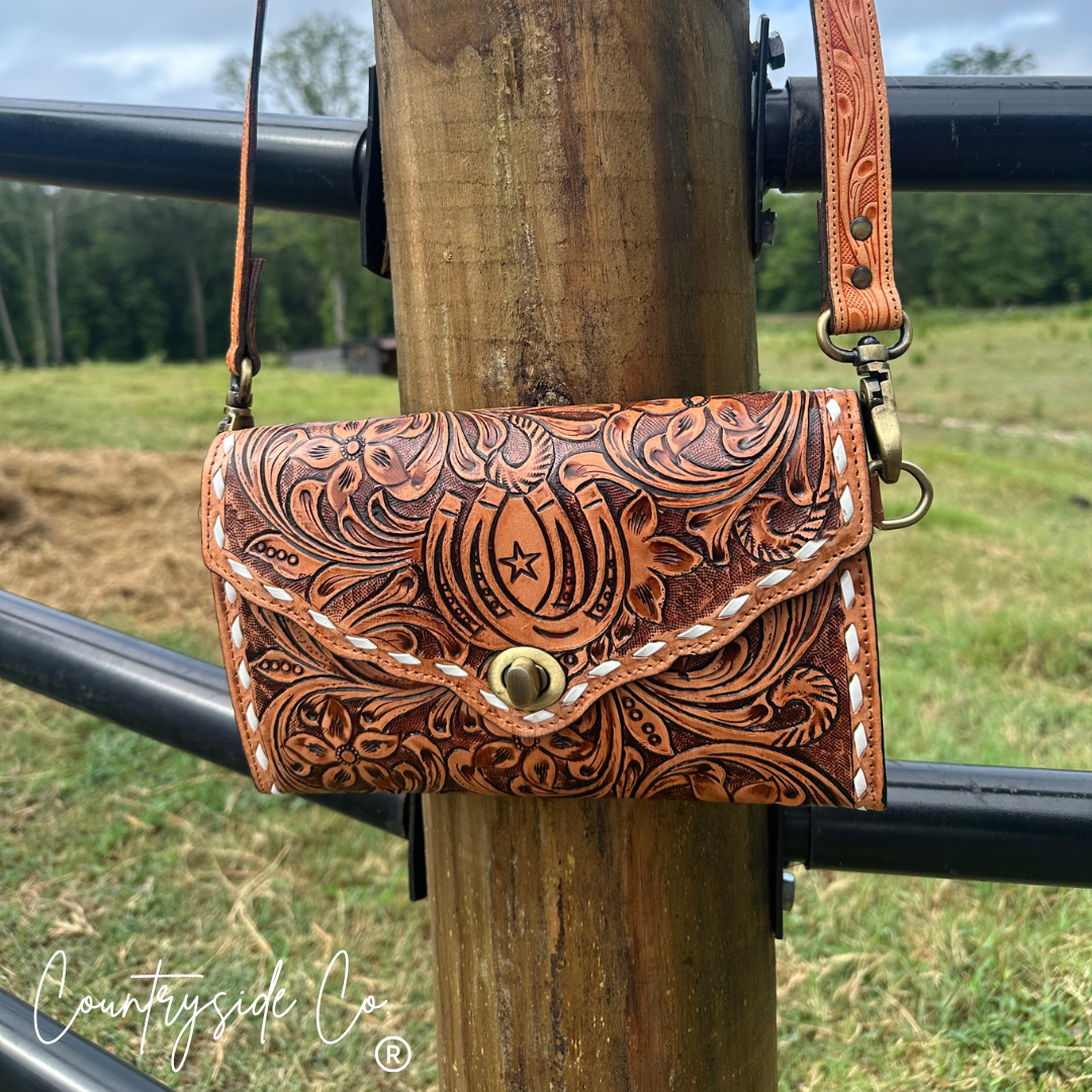 Stampede Tooled Leather Purse