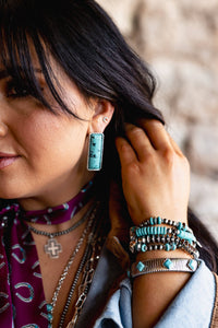 1.5" Turquoise Bar Post Earrings