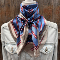 Blue and Burgundy Stripes Wild Rag