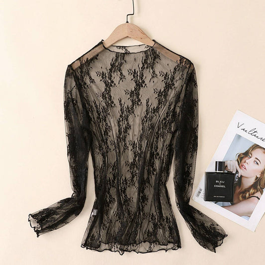 Long Sleeve Lace in Black