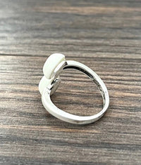 Oval White Stone, Brass Adjustable Rings