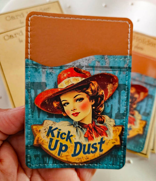 Kick Up Dust Retro Cowgirl Card Holder