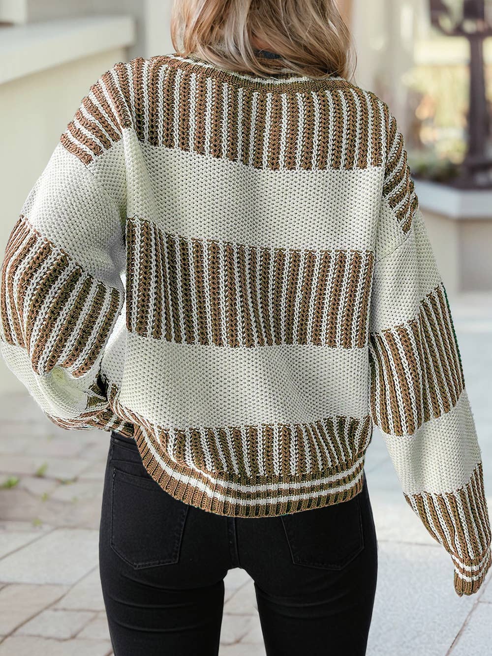 Two Tone Striped Sweater