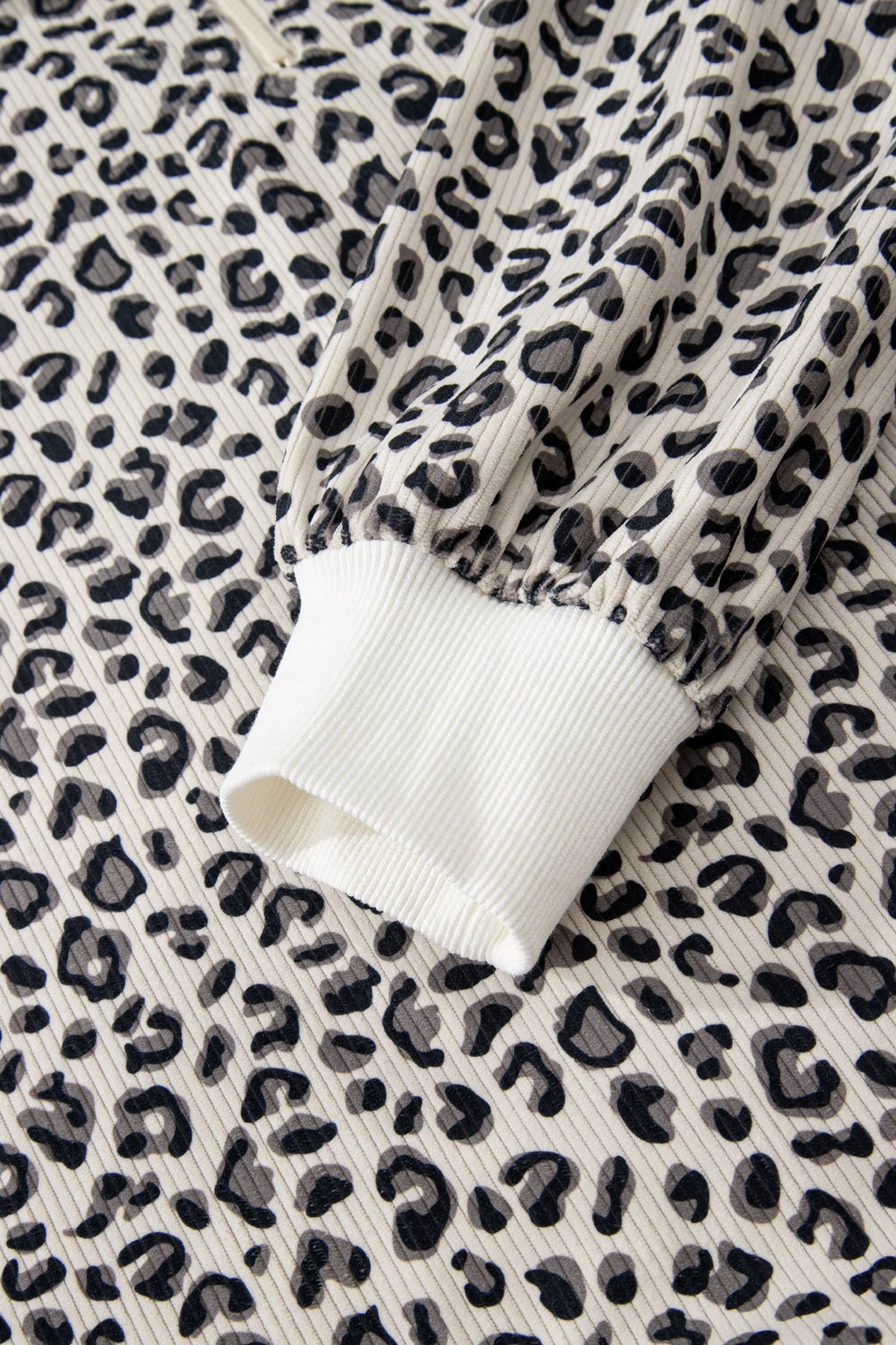 Beige Leopard Quarter Zip