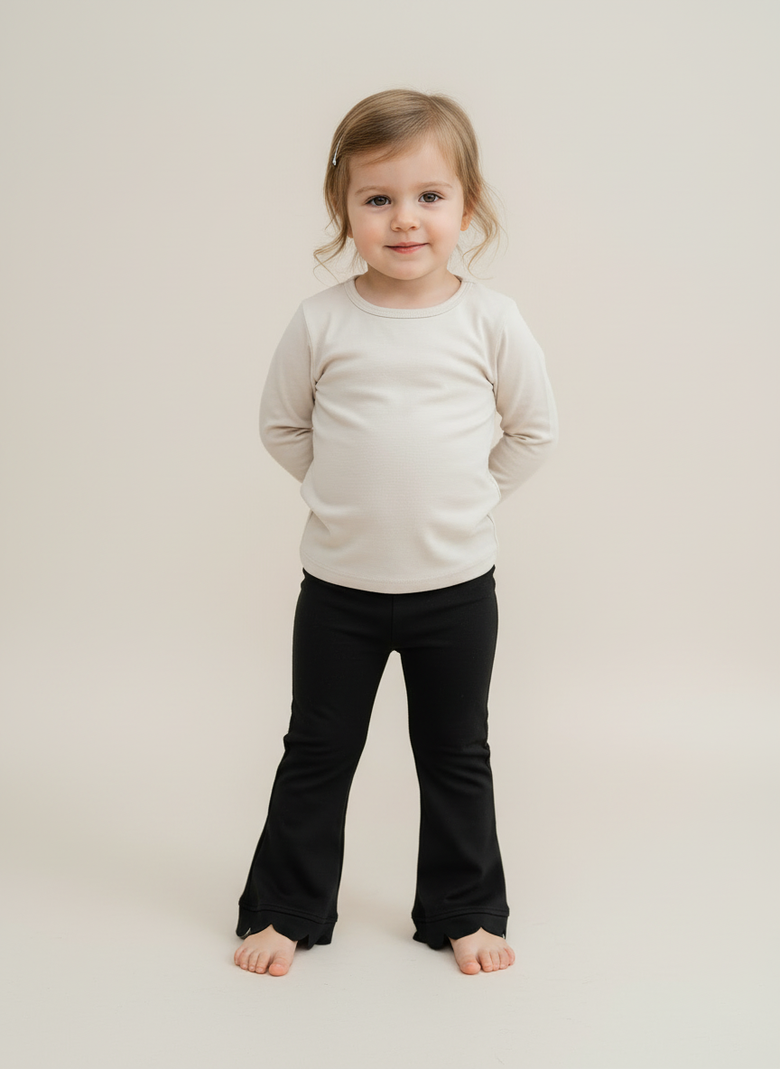 Black Bamboo Flared Pants
