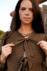 Gingham Tie Top